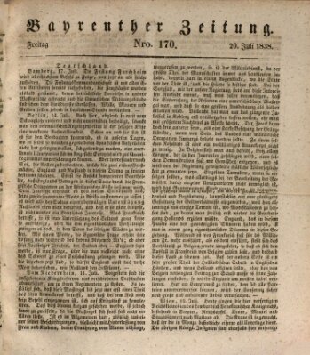 Bayreuther Zeitung Freitag 20. Juli 1838