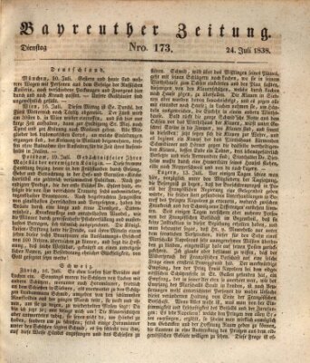 Bayreuther Zeitung Dienstag 24. Juli 1838