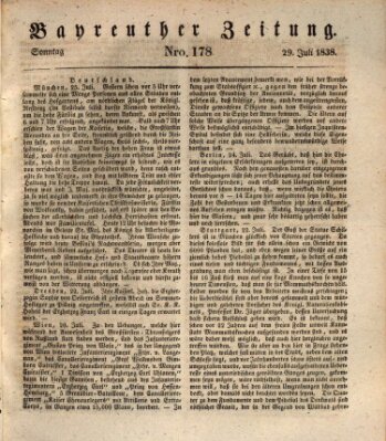 Bayreuther Zeitung Sonntag 29. Juli 1838