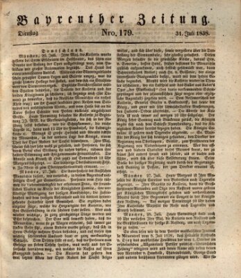 Bayreuther Zeitung Dienstag 31. Juli 1838