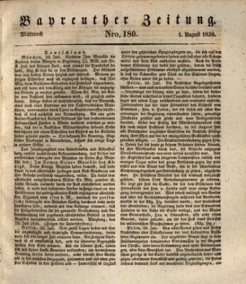 Bayreuther Zeitung Mittwoch 1. August 1838