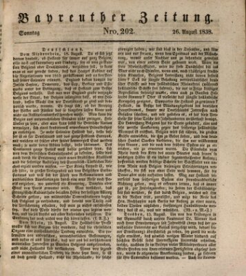 Bayreuther Zeitung Sonntag 26. August 1838