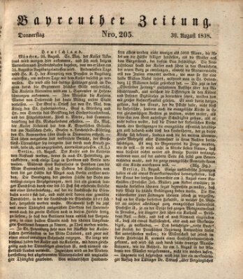 Bayreuther Zeitung Donnerstag 30. August 1838