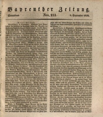 Bayreuther Zeitung Samstag 8. September 1838