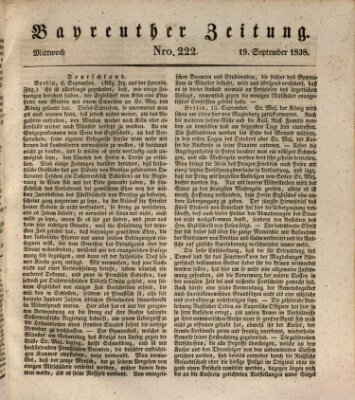 Bayreuther Zeitung Mittwoch 19. September 1838