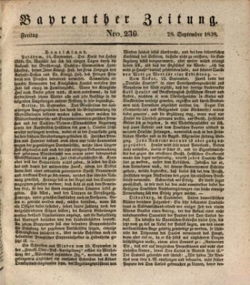 Bayreuther Zeitung Freitag 28. September 1838