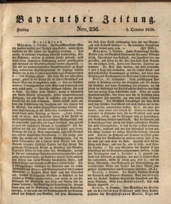 Bayreuther Zeitung Freitag 5. Oktober 1838