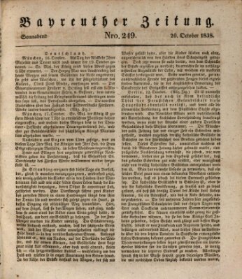 Bayreuther Zeitung Samstag 20. Oktober 1838