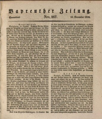 Bayreuther Zeitung Samstag 10. November 1838