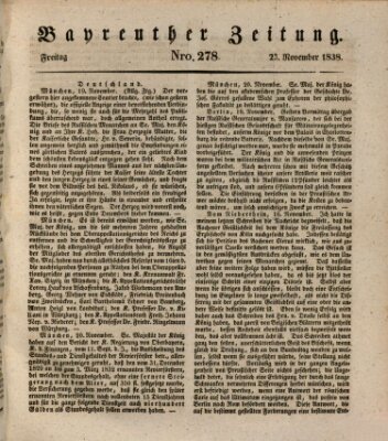 Bayreuther Zeitung Freitag 23. November 1838