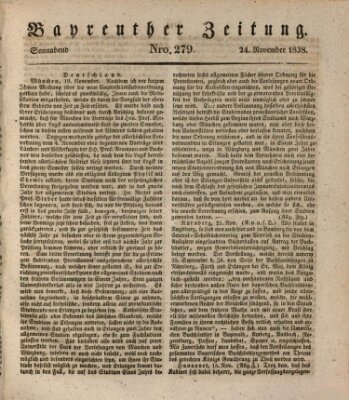 Bayreuther Zeitung Samstag 24. November 1838