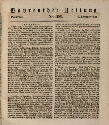 Bayreuther Zeitung Donnerstag 6. Dezember 1838