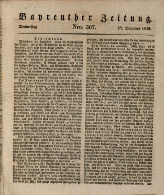 Bayreuther Zeitung Donnerstag 27. Dezember 1838