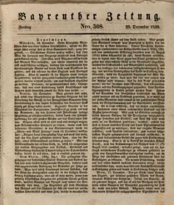 Bayreuther Zeitung Freitag 28. Dezember 1838