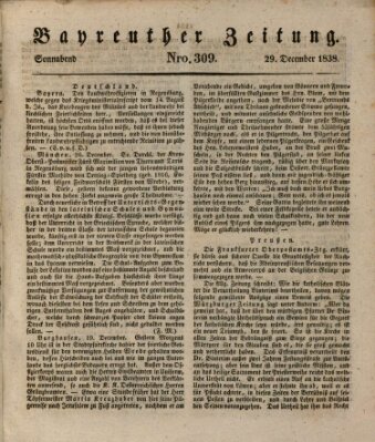 Bayreuther Zeitung Samstag 29. Dezember 1838