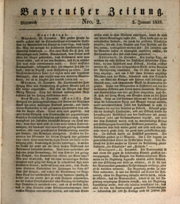 Bayreuther Zeitung Mittwoch 2. Januar 1839