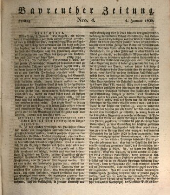 Bayreuther Zeitung Freitag 4. Januar 1839