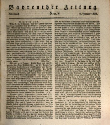 Bayreuther Zeitung Mittwoch 9. Januar 1839