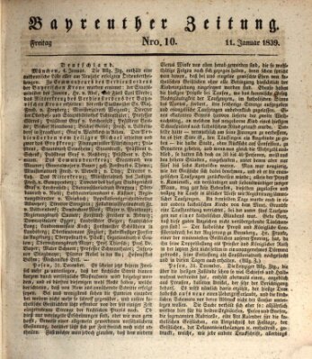 Bayreuther Zeitung Freitag 11. Januar 1839