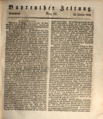 Bayreuther Zeitung Samstag 12. Januar 1839