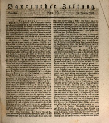 Bayreuther Zeitung Dienstag 15. Januar 1839