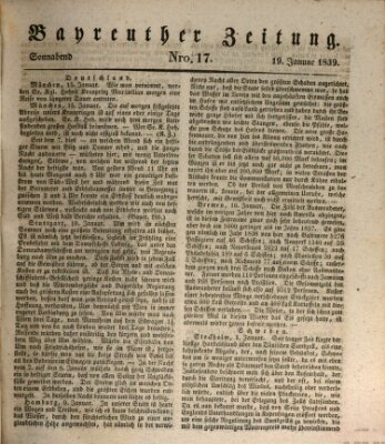 Bayreuther Zeitung Samstag 19. Januar 1839