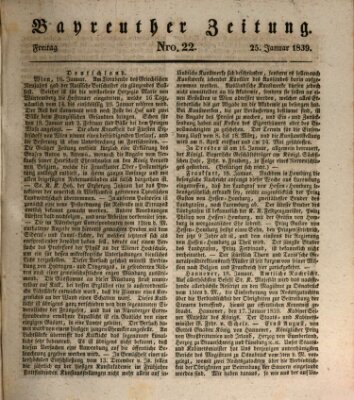 Bayreuther Zeitung Freitag 25. Januar 1839