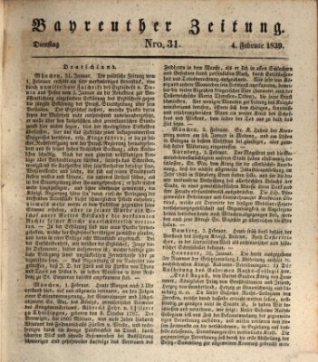 Bayreuther Zeitung Montag 4. Februar 1839