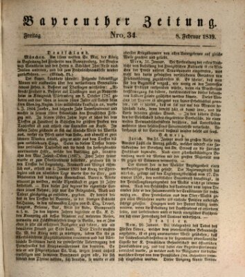 Bayreuther Zeitung Freitag 8. Februar 1839