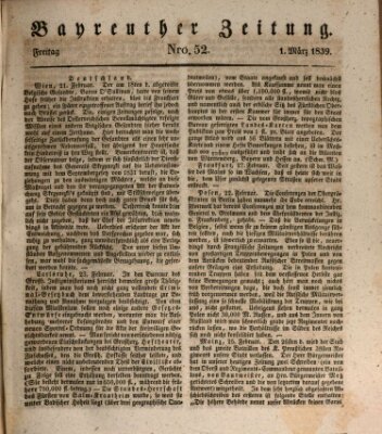 Bayreuther Zeitung Freitag 1. März 1839