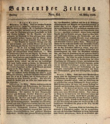 Bayreuther Zeitung Freitag 15. März 1839