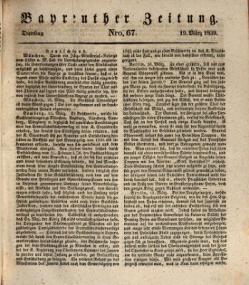 Bayreuther Zeitung Dienstag 19. März 1839