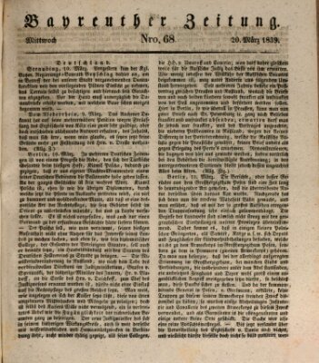 Bayreuther Zeitung Mittwoch 20. März 1839