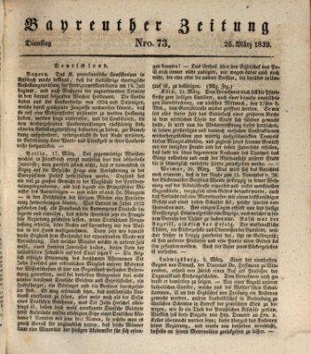 Bayreuther Zeitung Dienstag 26. März 1839