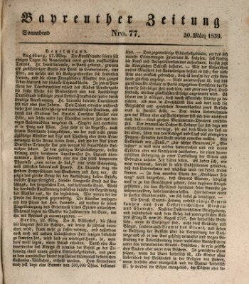 Bayreuther Zeitung Samstag 30. März 1839