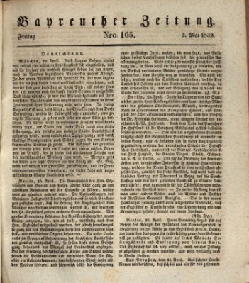 Bayreuther Zeitung Freitag 3. Mai 1839