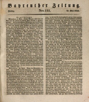 Bayreuther Zeitung Freitag 10. Mai 1839