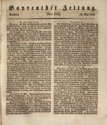 Bayreuther Zeitung Sonntag 12. Mai 1839