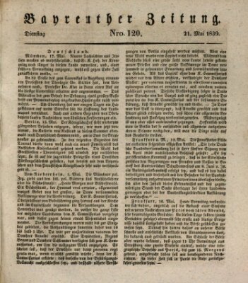 Bayreuther Zeitung Dienstag 21. Mai 1839