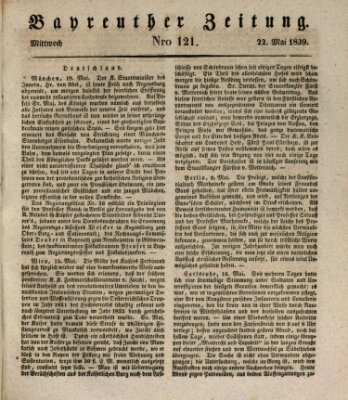 Bayreuther Zeitung Mittwoch 22. Mai 1839