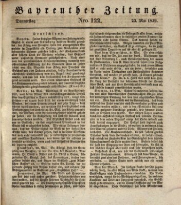 Bayreuther Zeitung Donnerstag 23. Mai 1839