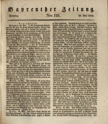 Bayreuther Zeitung Sonntag 26. Mai 1839