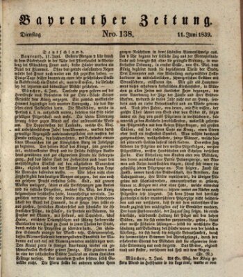 Bayreuther Zeitung Dienstag 11. Juni 1839