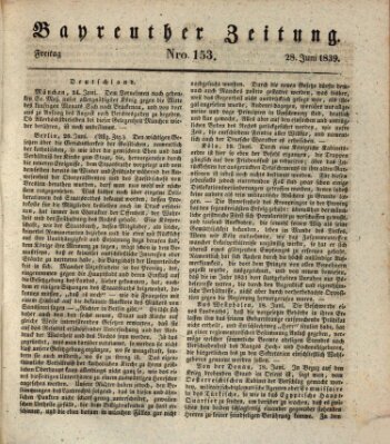 Bayreuther Zeitung Freitag 28. Juni 1839