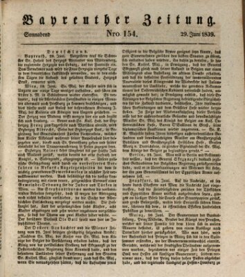 Bayreuther Zeitung Samstag 29. Juni 1839