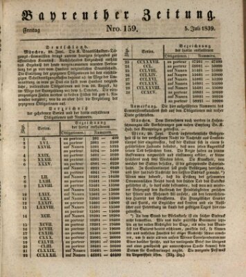 Bayreuther Zeitung Freitag 5. Juli 1839