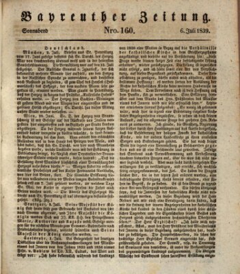 Bayreuther Zeitung Samstag 6. Juli 1839