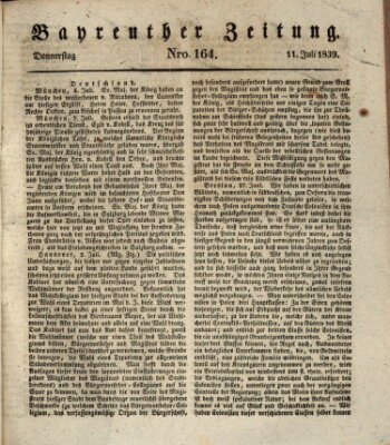 Bayreuther Zeitung Donnerstag 11. Juli 1839