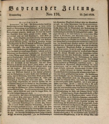 Bayreuther Zeitung Donnerstag 25. Juli 1839