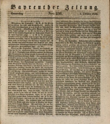 Bayreuther Zeitung Donnerstag 3. Oktober 1839